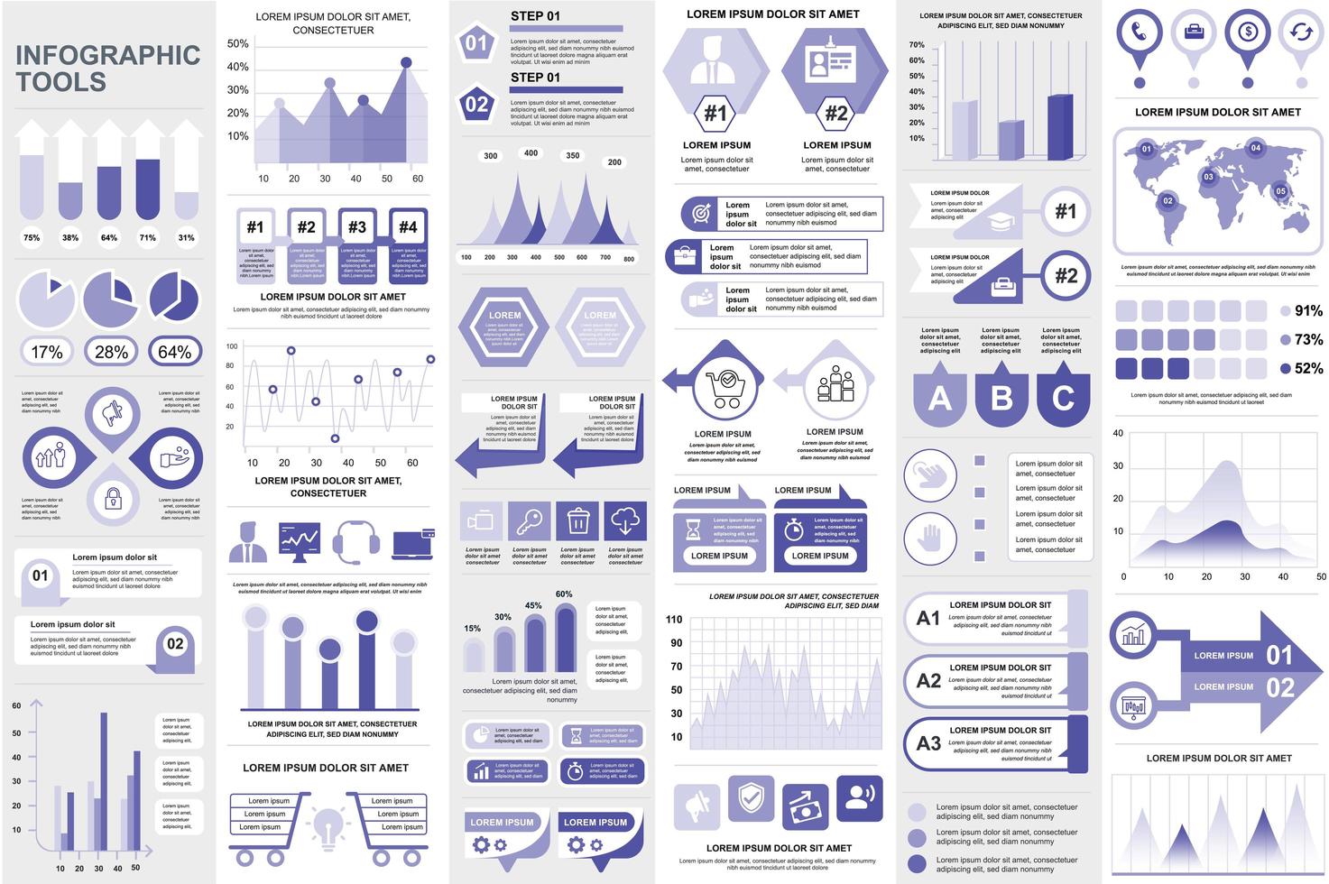 Infographic elements data visualization vector design template