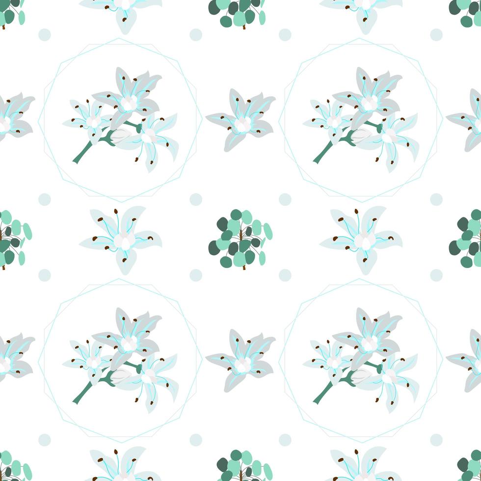 Summer flowers and leaves pattern seamless with floral texture vector