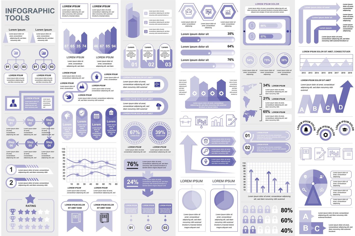 Infographic elements data visualization vector design template