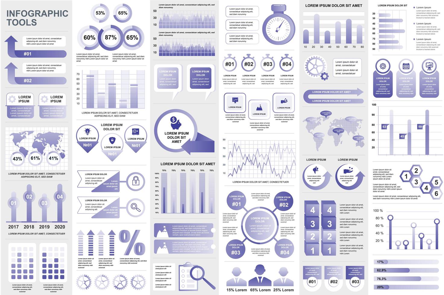 Infographic elements data visualization vector design template