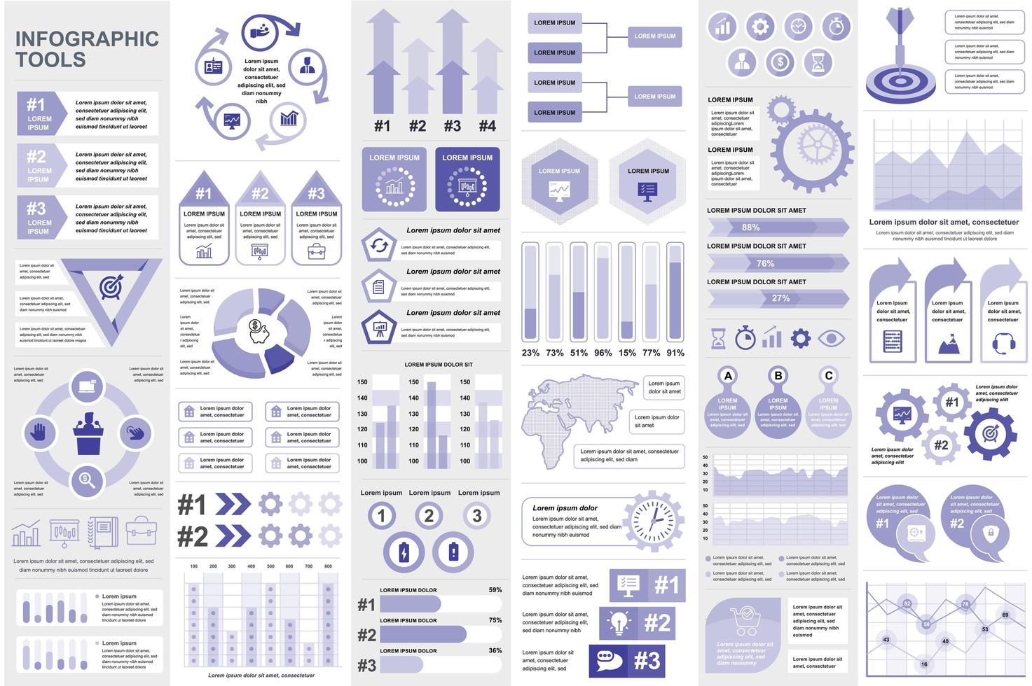 plantilla de diseño de vector de visualización de datos de elementos infográficos