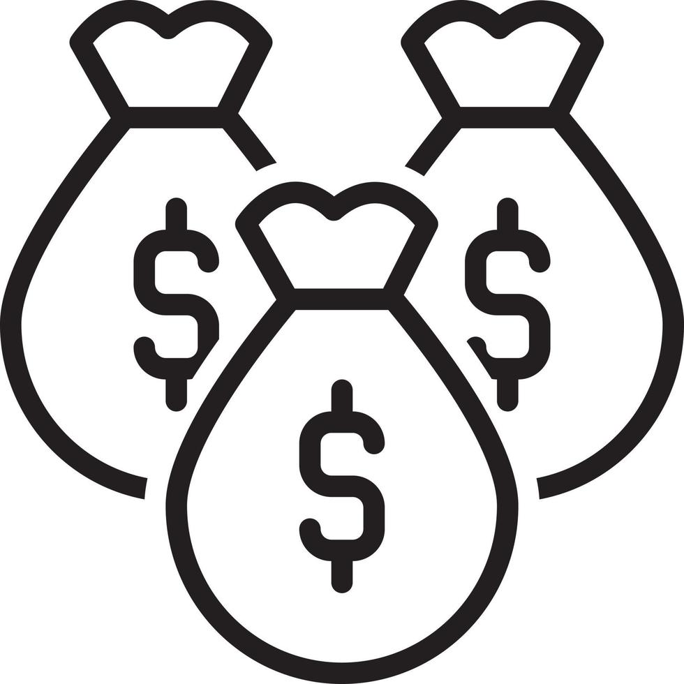 Line icon for money bag vector