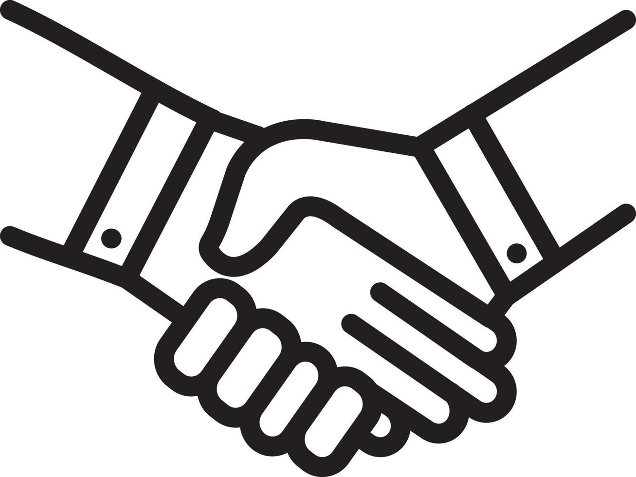 Line icon for handshake vector