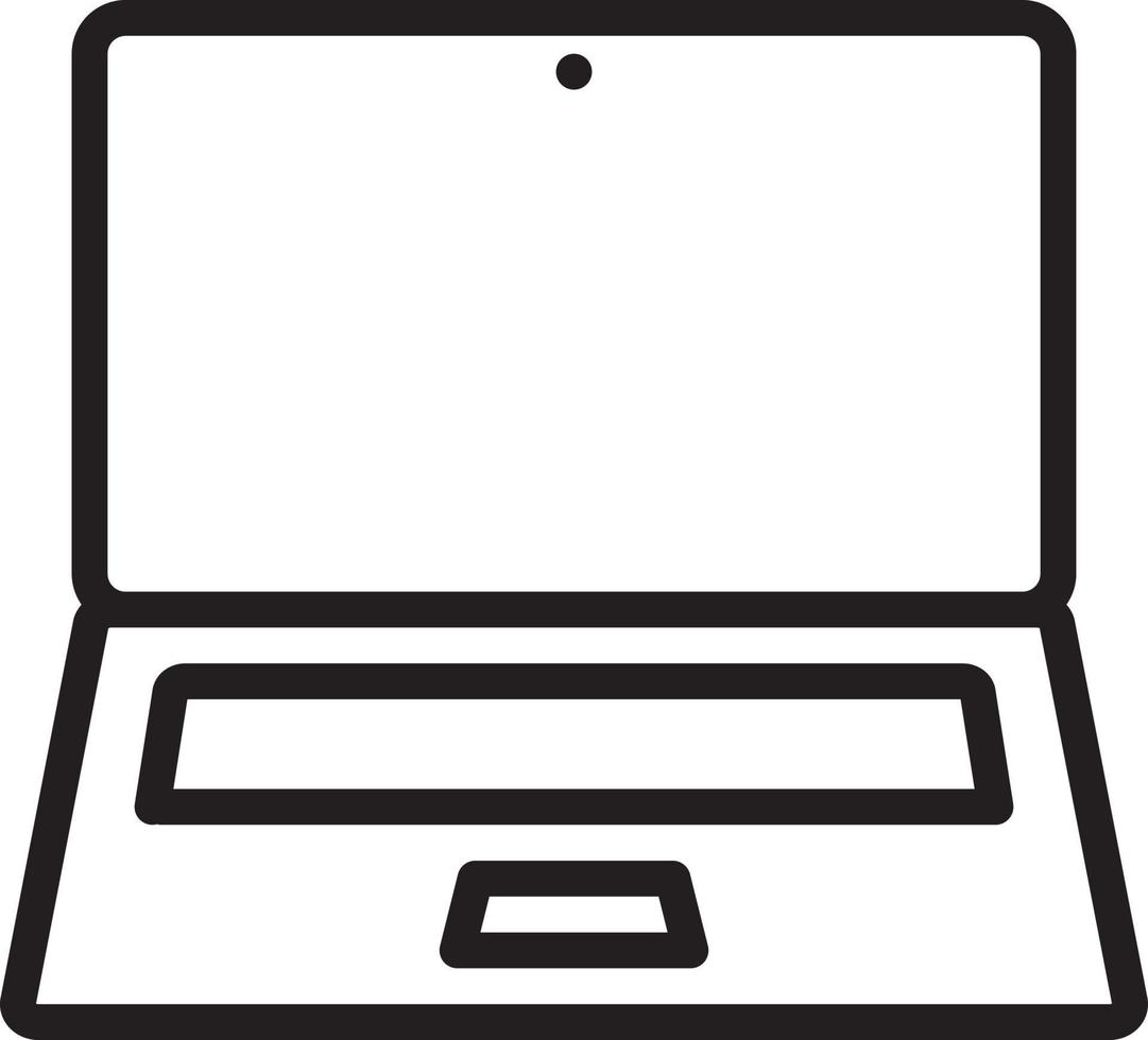 Line icon for laptop vector