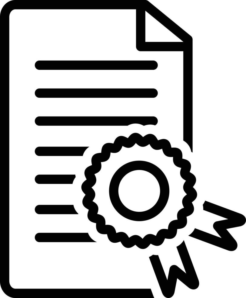 Line icon for certificate vector