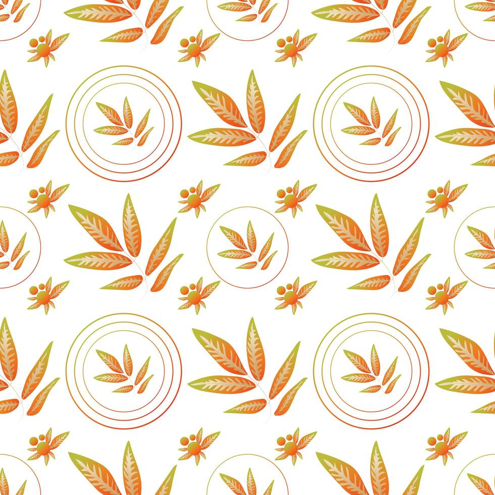 Autumn leaves pattern seamless floral texture vector