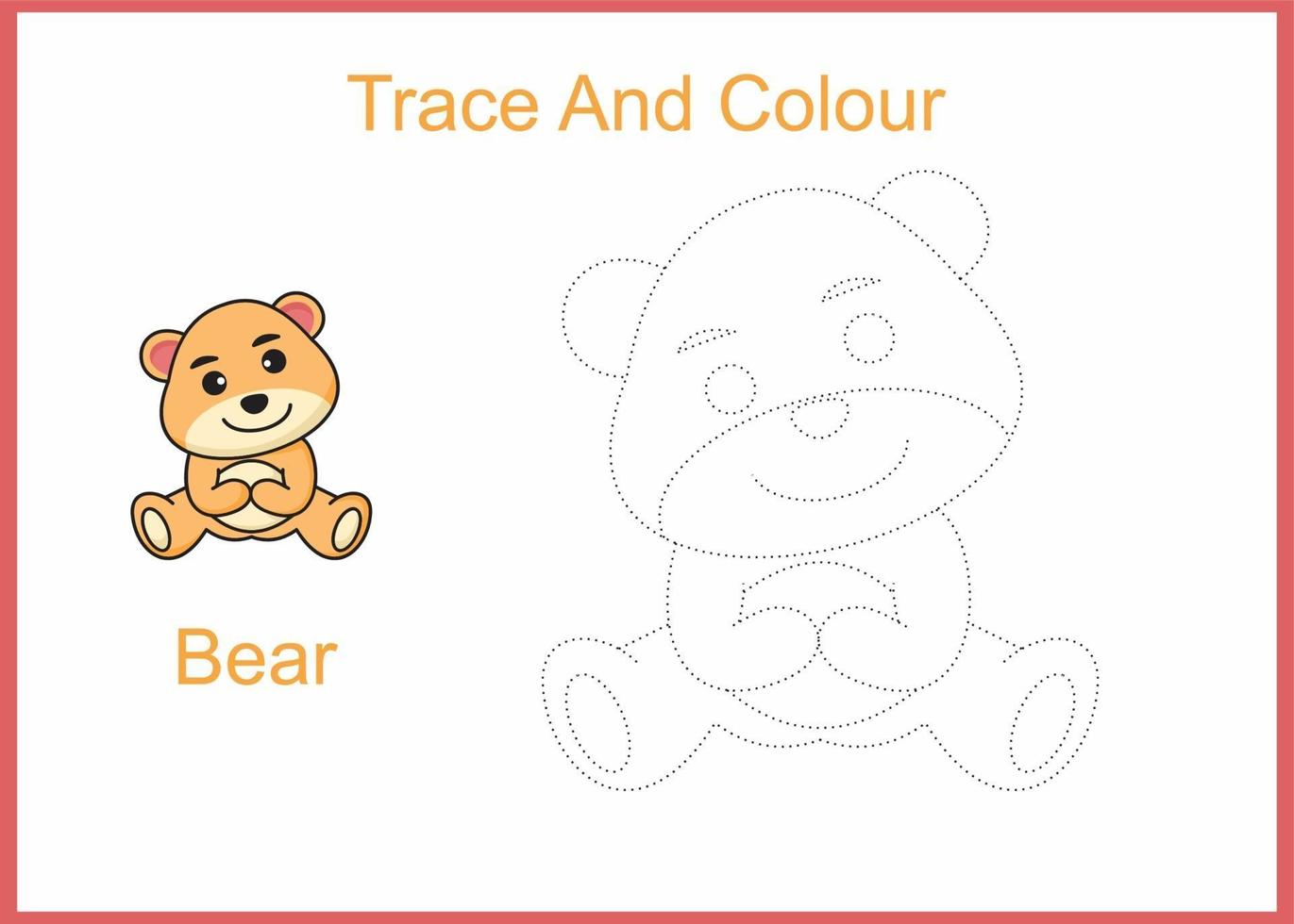 trazar y colorear oso vector