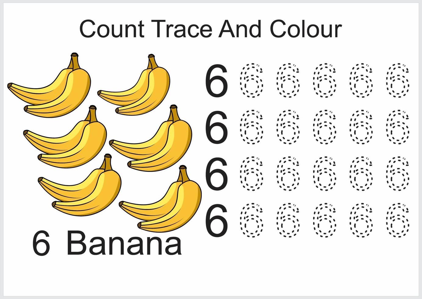 count trace and colour banana vector