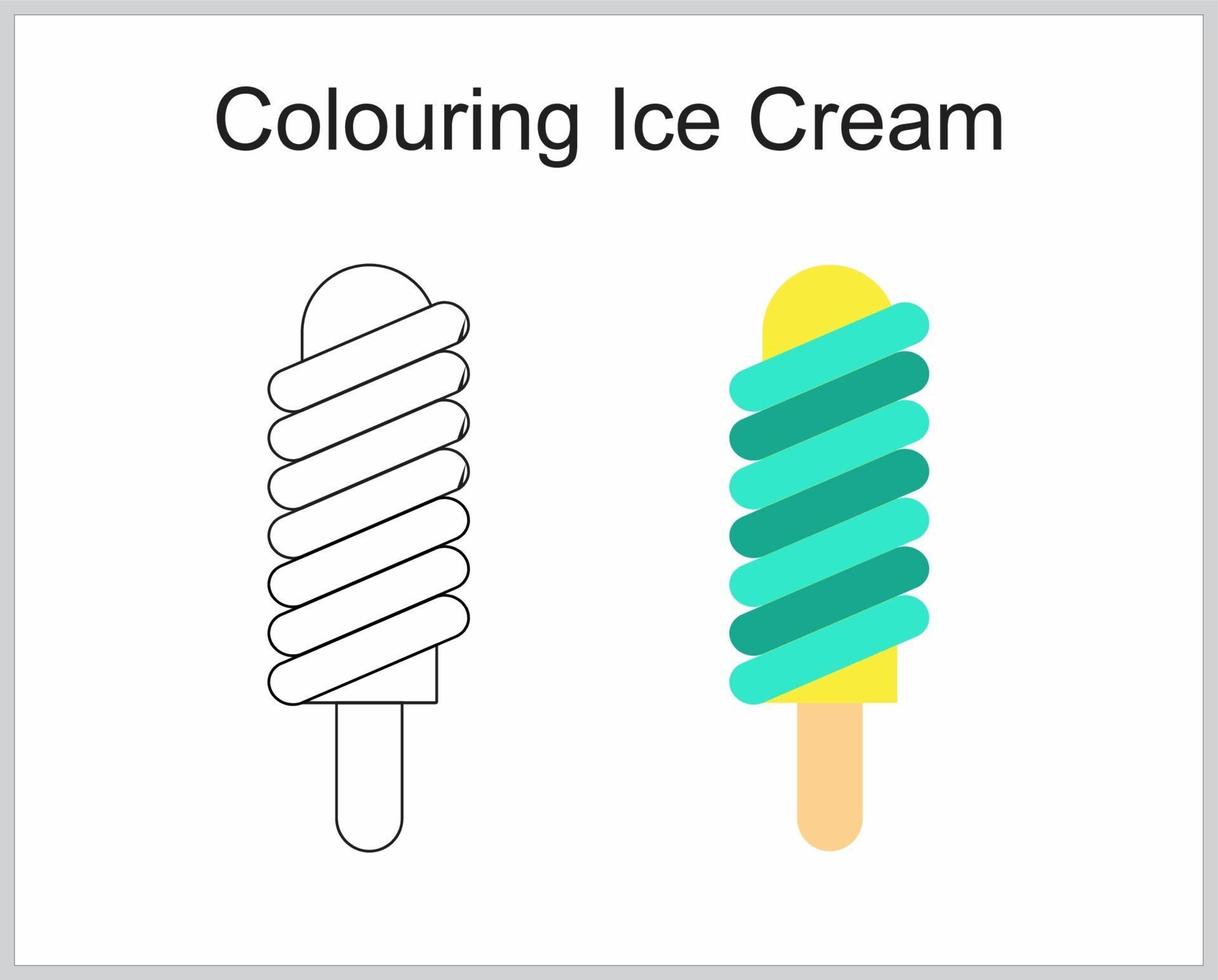 colorear un helado para aprender dibujos para colorear vector