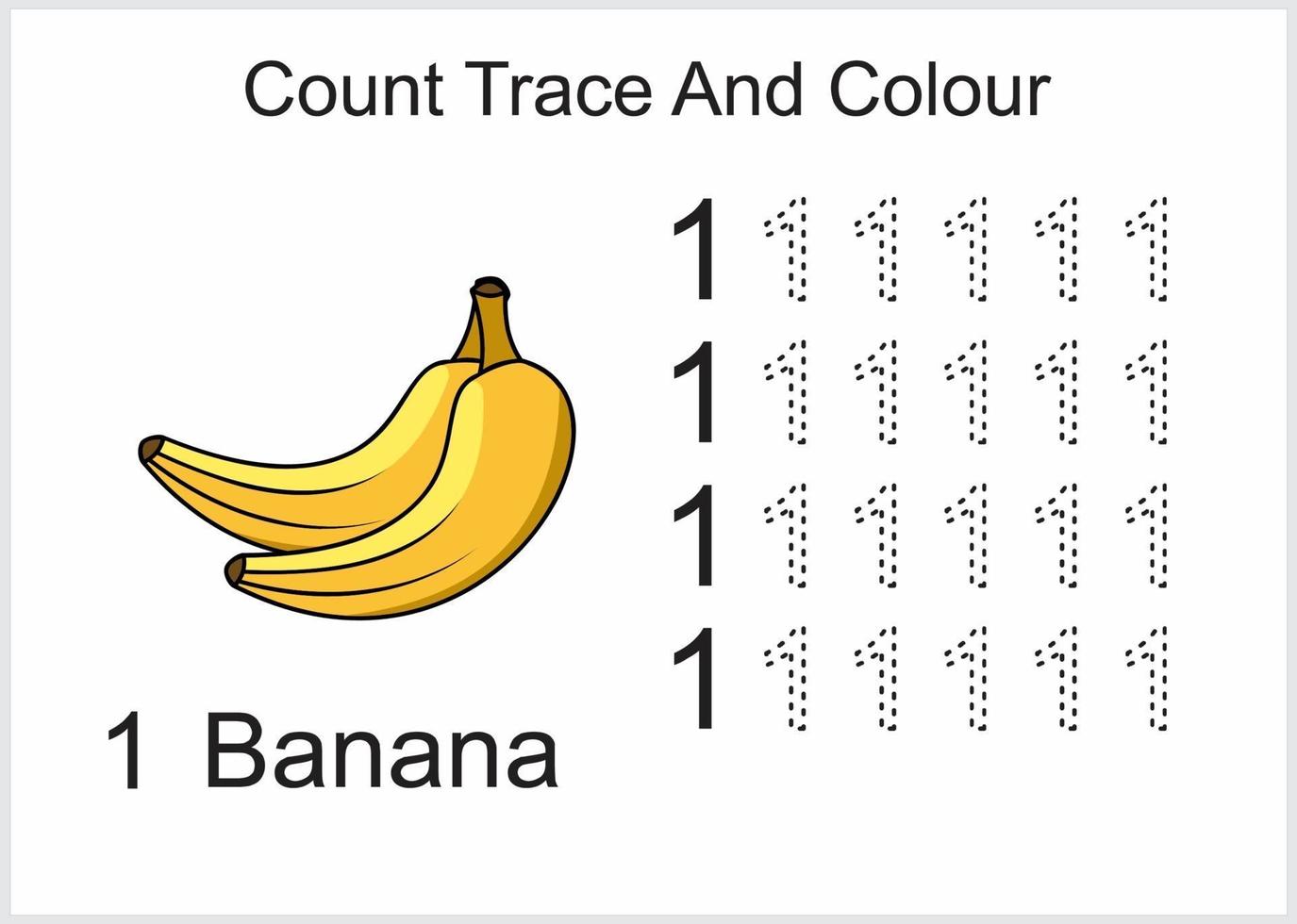 count trace and colour banana vector