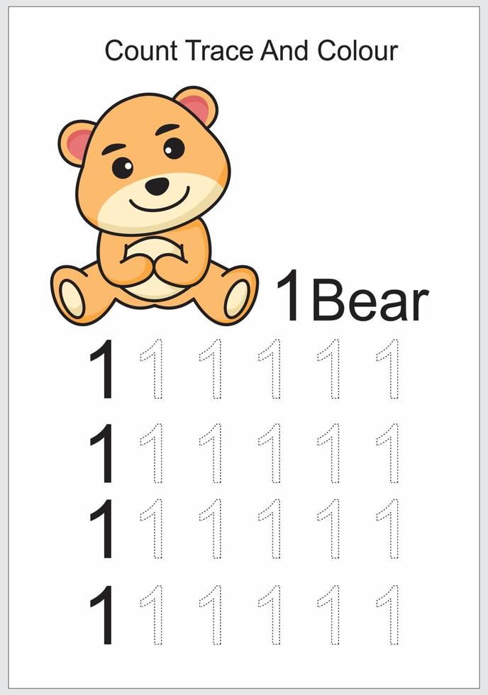 count trace and colour bear vector