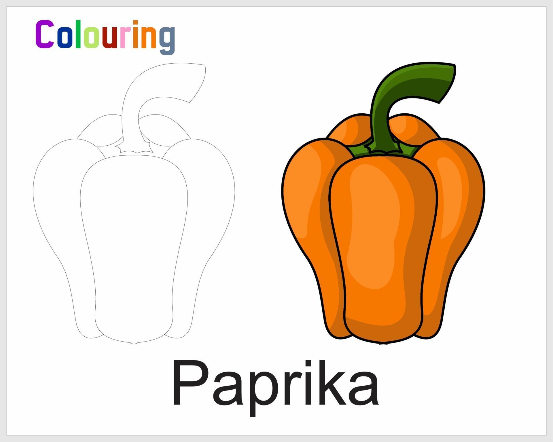 coloring paprika for kid 3417833 Vector Art at Vecteezy
