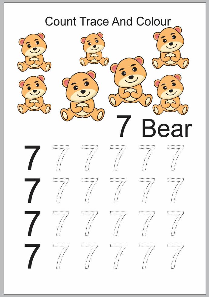 count trace and colour bear vector