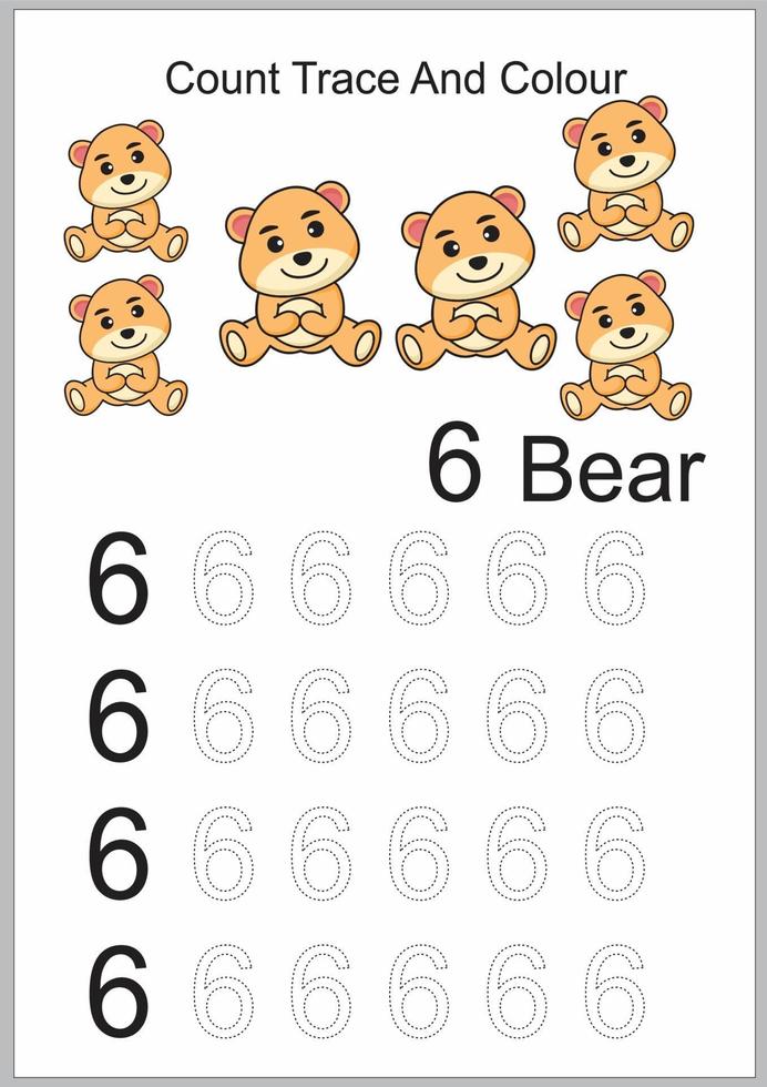count trace and colour bear vector