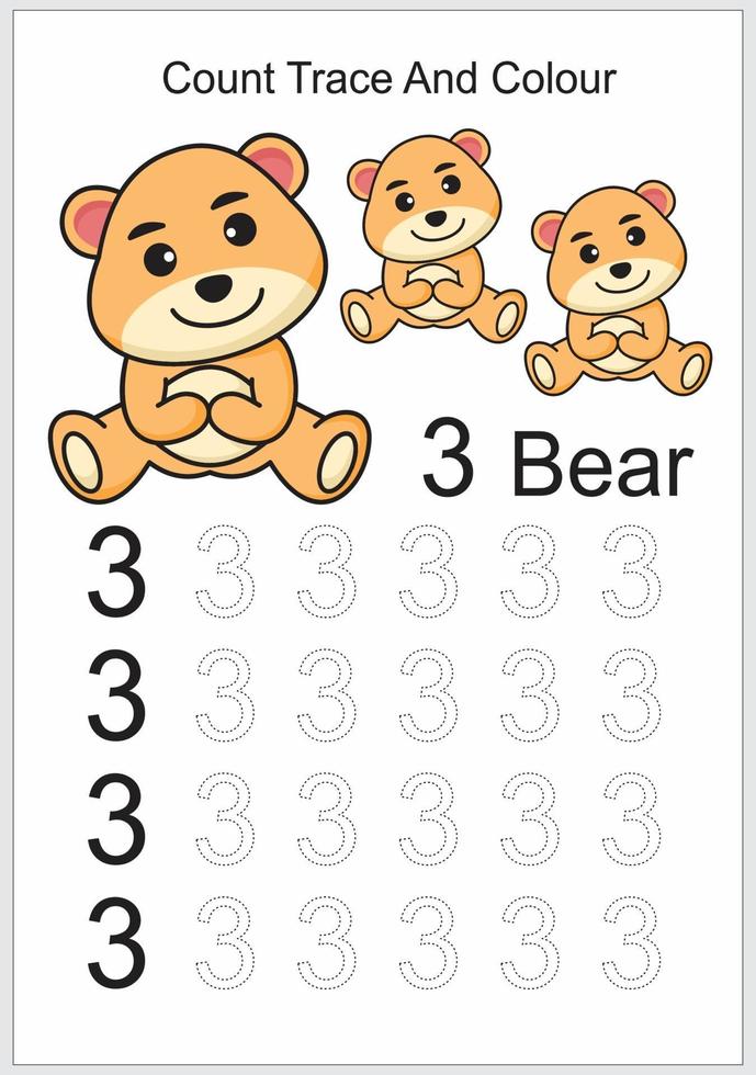 count trace and colour bear vector