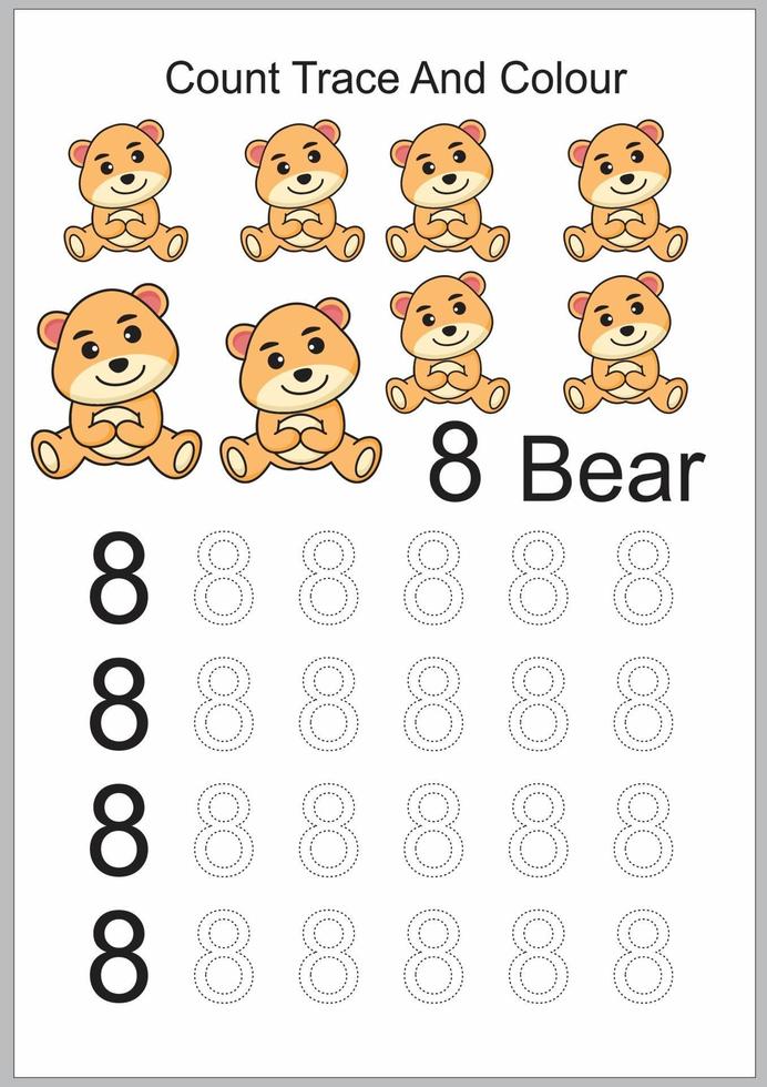 count trace and colour bear vector