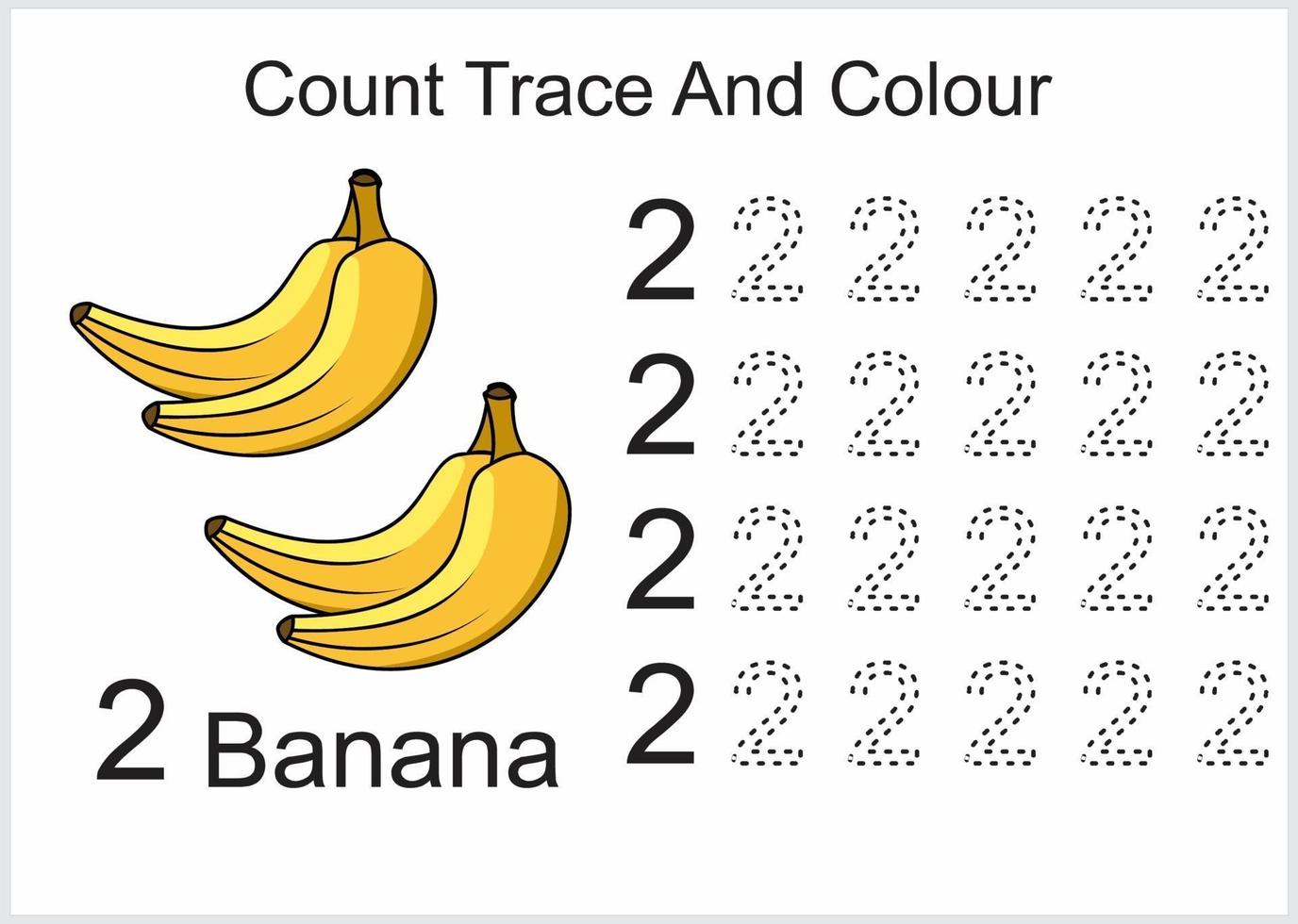 count trace and colour banana vector