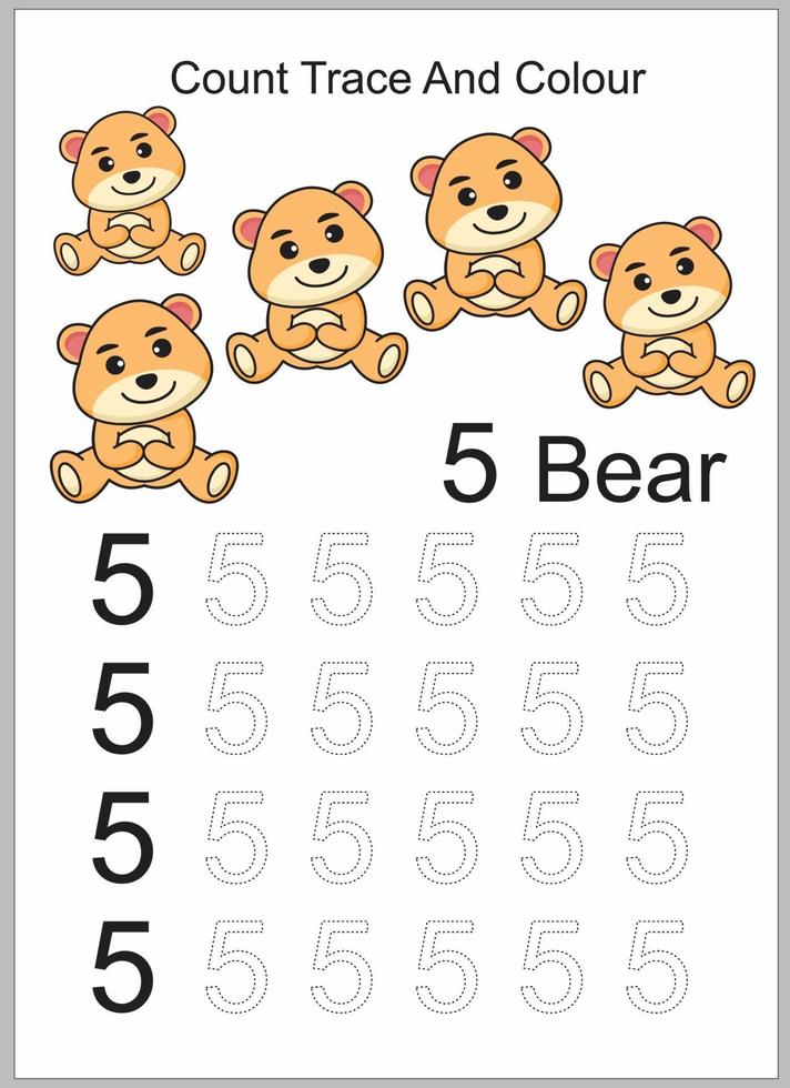count trace and colour bear vector