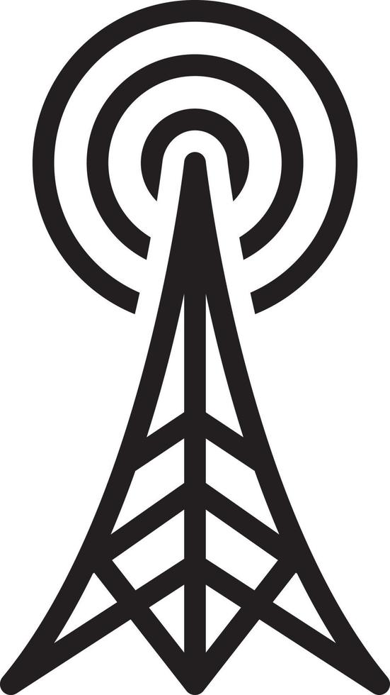 icono de línea para torre de radio vector