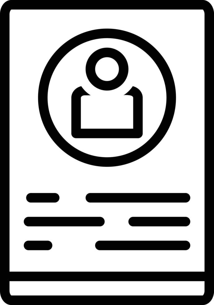 Line icon for profile vector