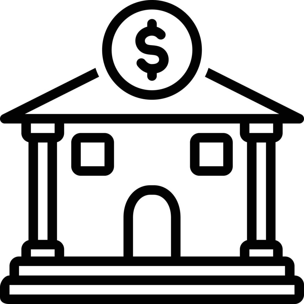 Line icon for bank vector