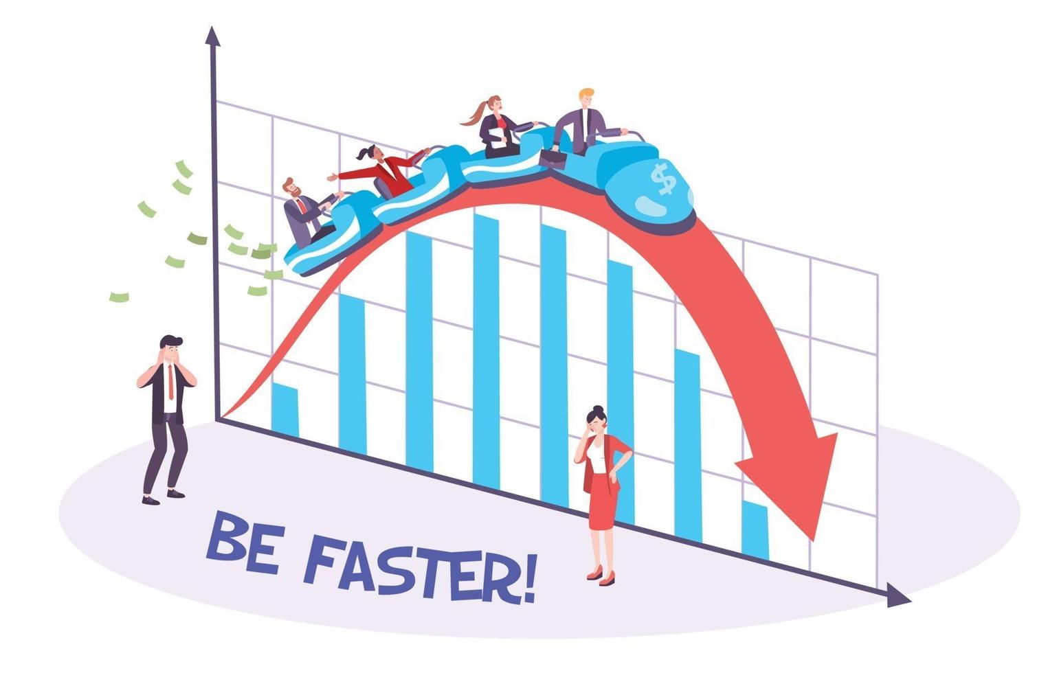 Roller Coaster Business Composition vector