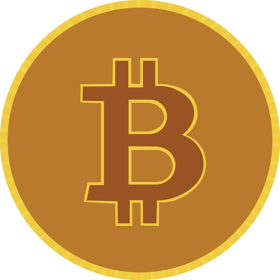 icono de criptomoneda. moneda bitcoin. símbolo de bitcoin en una moneda de oro. vector