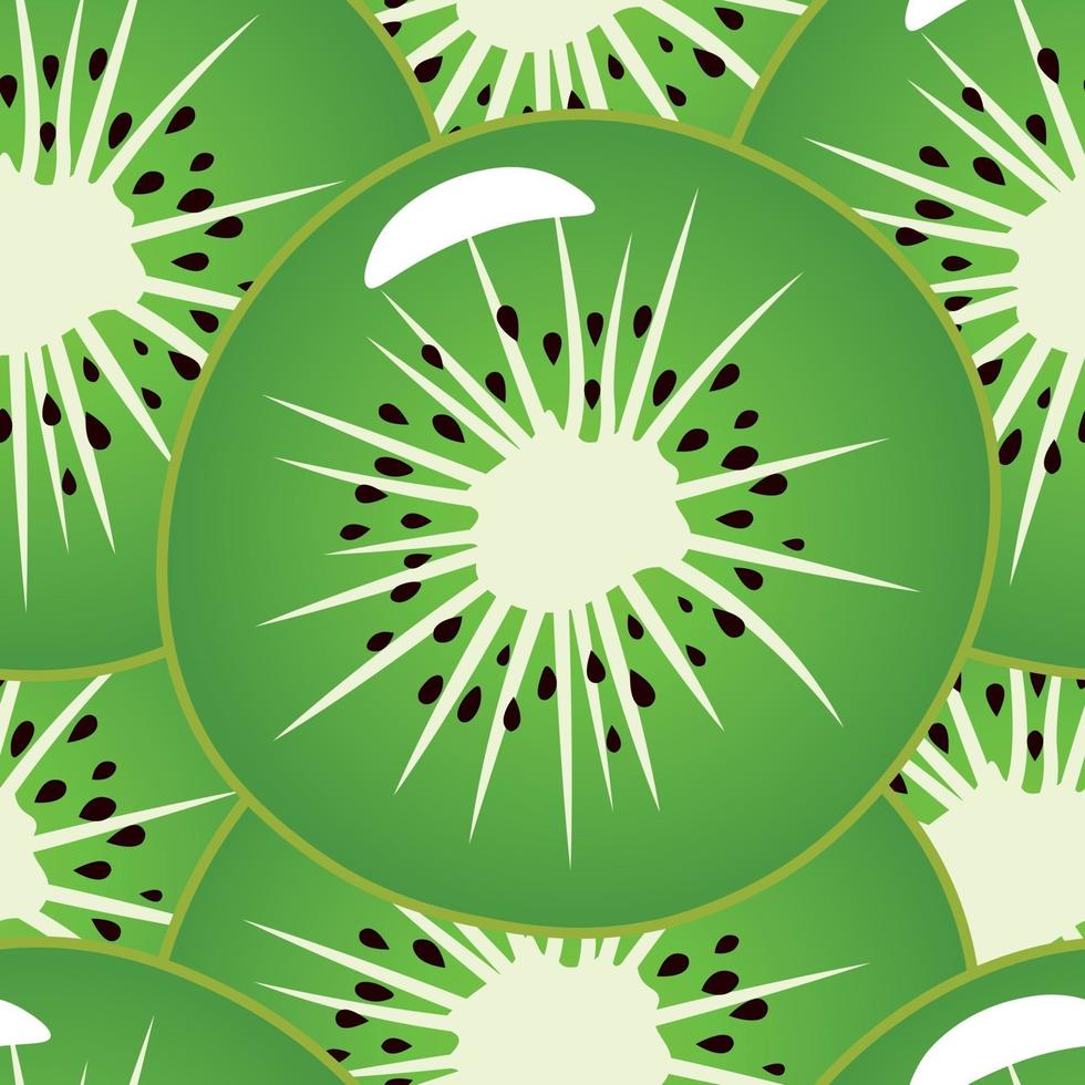 de patrones sin fisuras con kiwi jugoso en rodajas. vector
