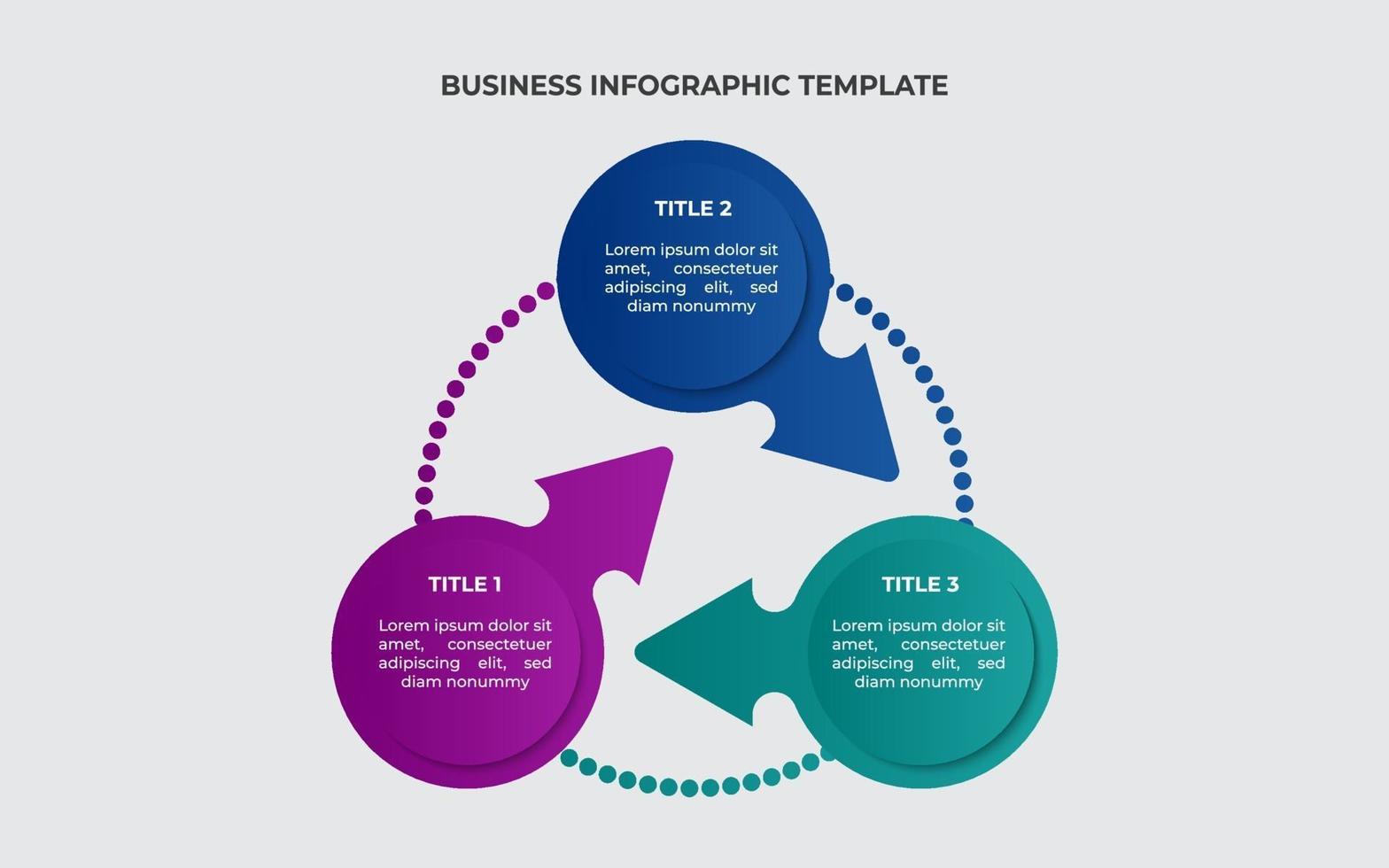 infografía empresarial moderna simple 3 pasos. vector