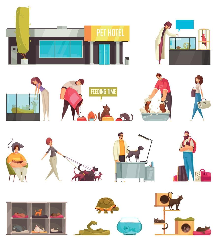 Pet Service Icon Set vector