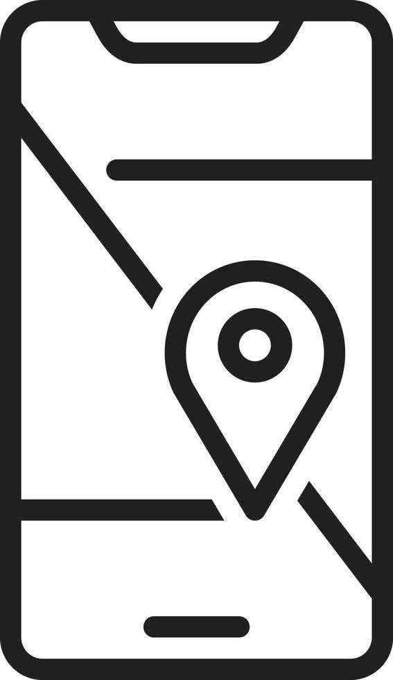 Line icon for mobile geo localization vector