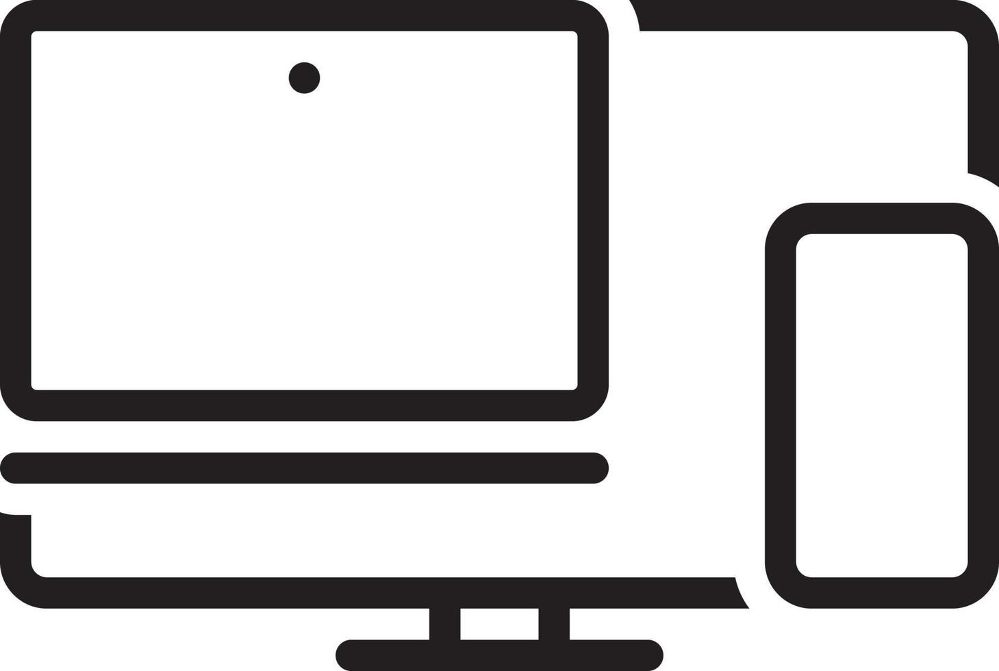 Line icon for multiple devices vector