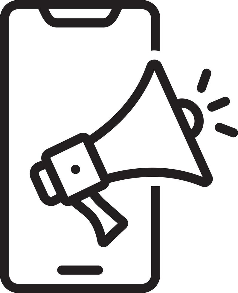 Line icon for smartphone ad vector