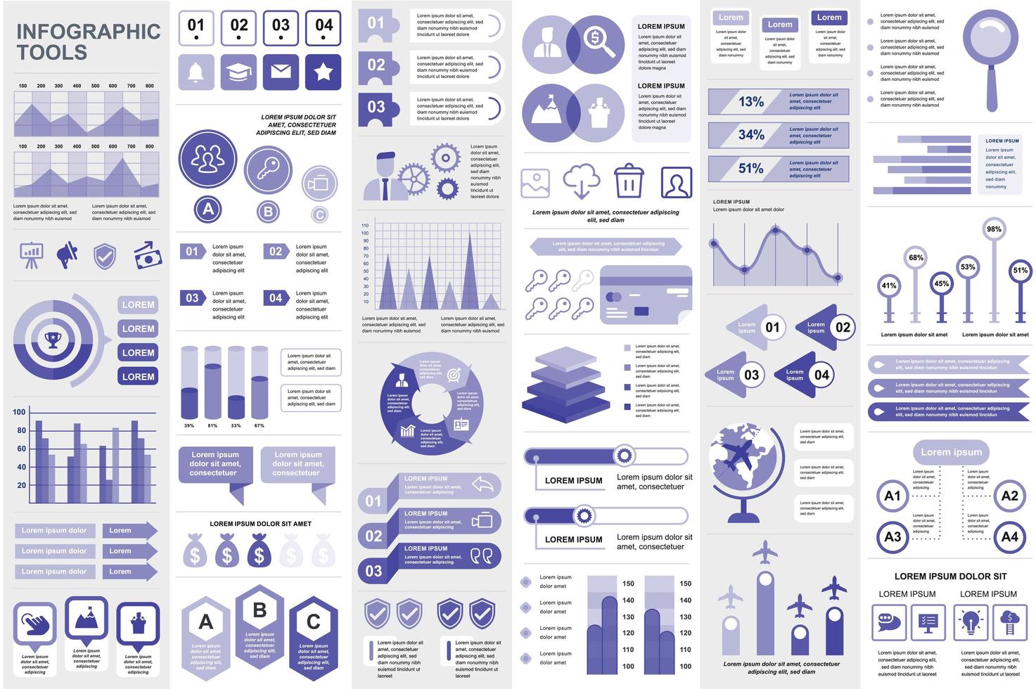 Infographic elements data visualization vector design template