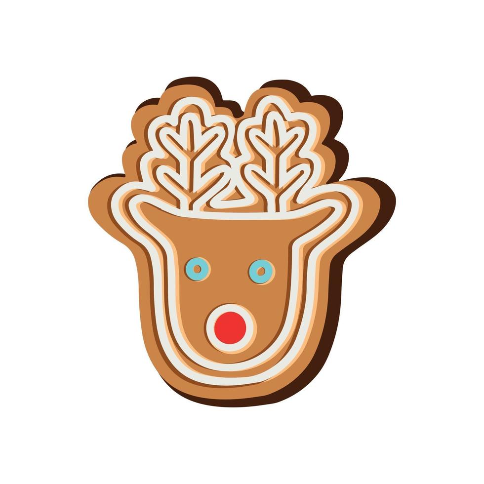 Christmas ginger cookies in the deer. Vector illustration