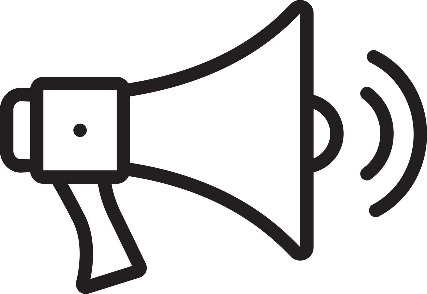 Line icon for megaphone vector