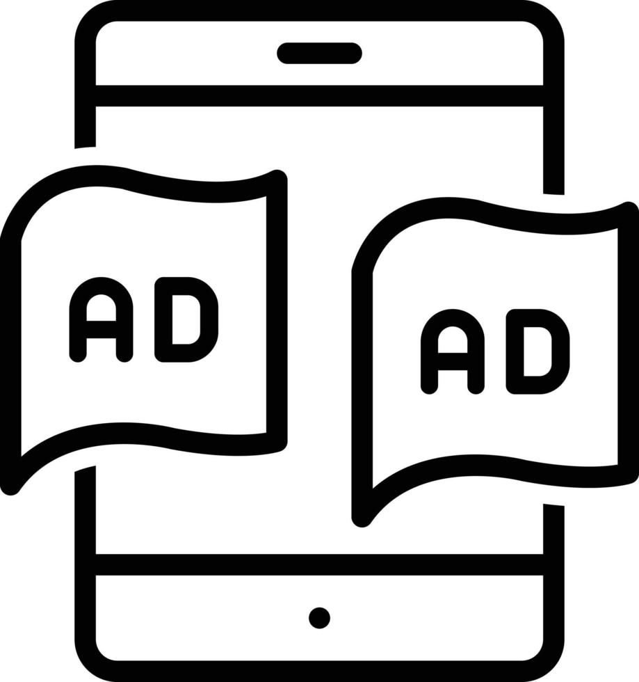 Line icon for tablet ad vector