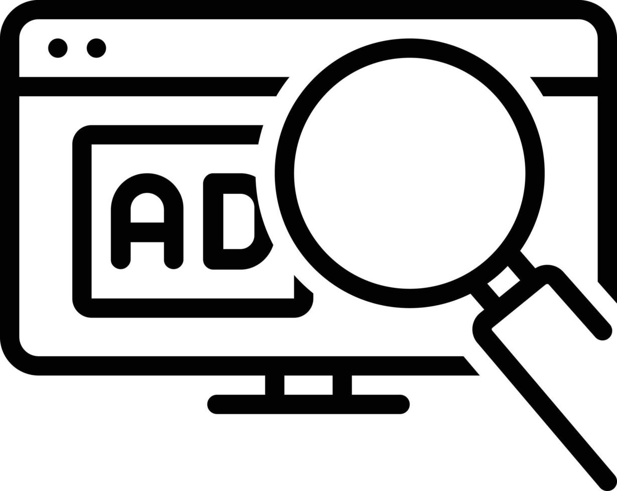 Line icon for search ad vector