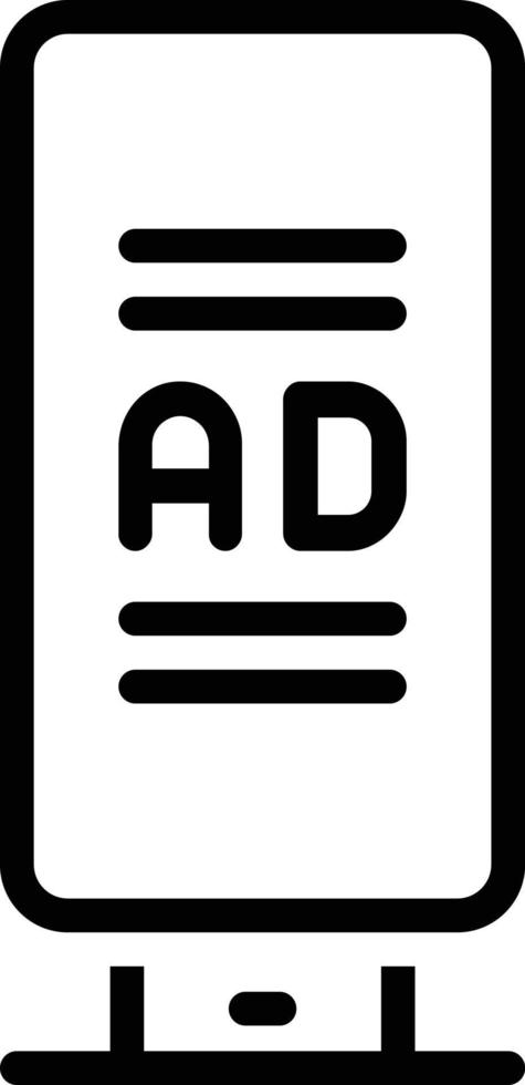 Line icon for ad board vector