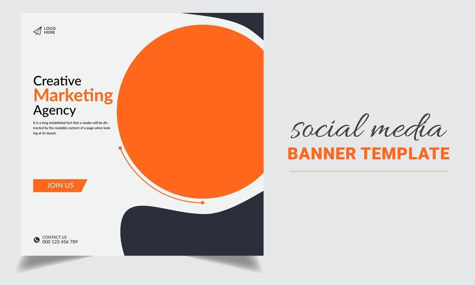 Diseño de plantilla de banner de redes sociales de marketing creativo. vector