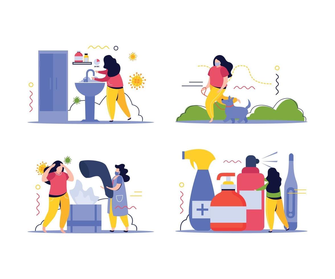 Hygiene Concept Icons Set vector