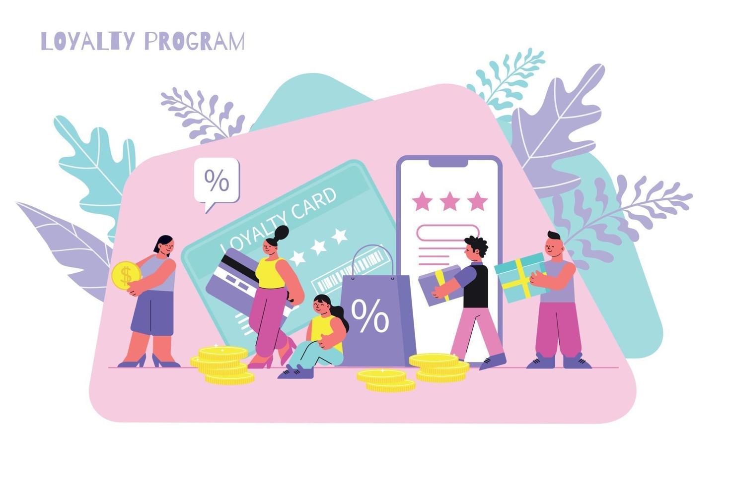 Loyalty Program Flat Illustration vector