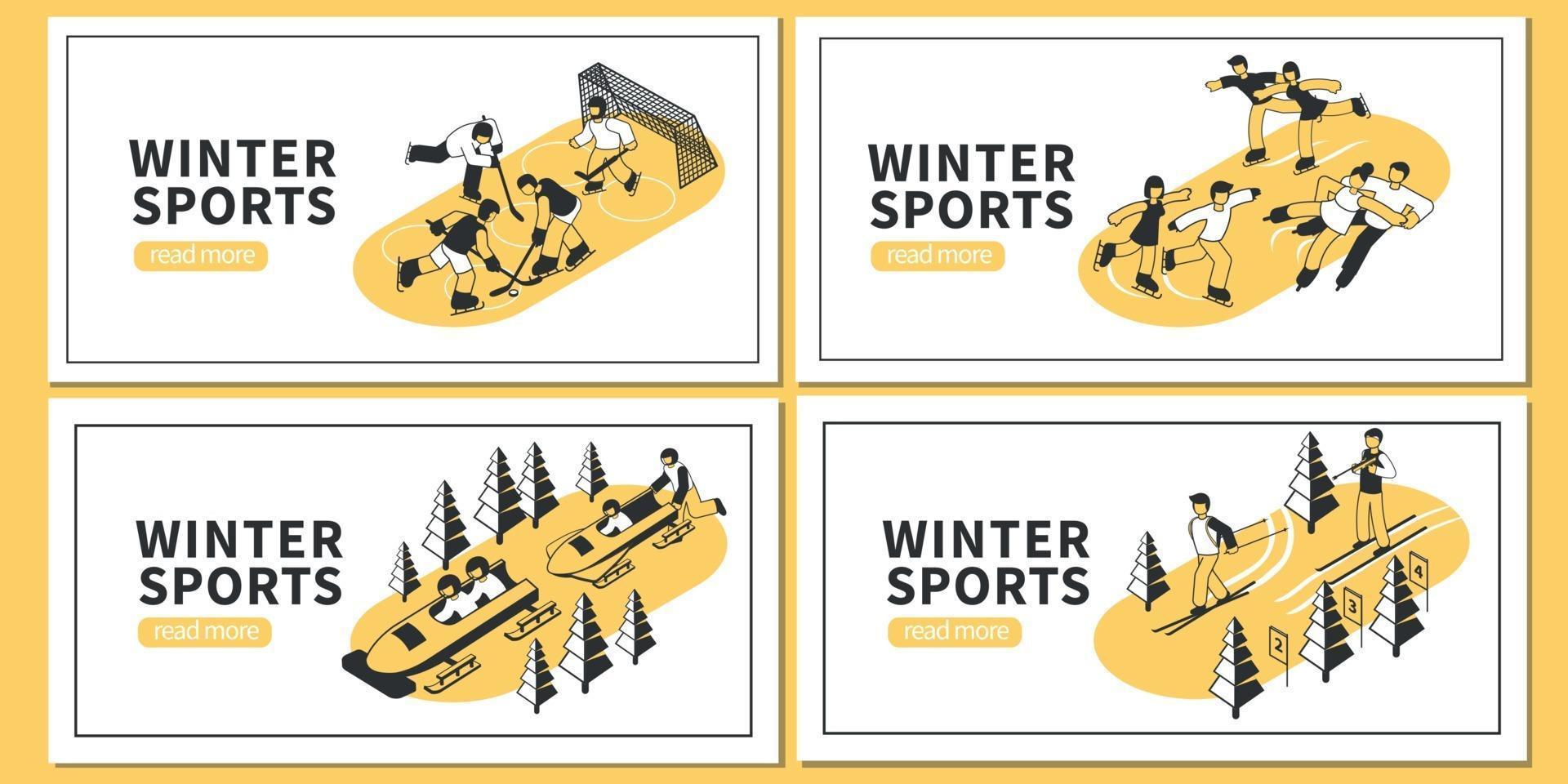 Winter Competition Banner Set vector