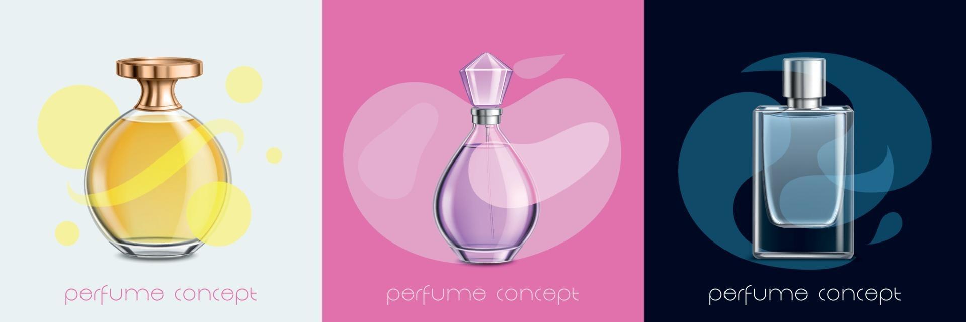 concepto de diseño de perfumes vector