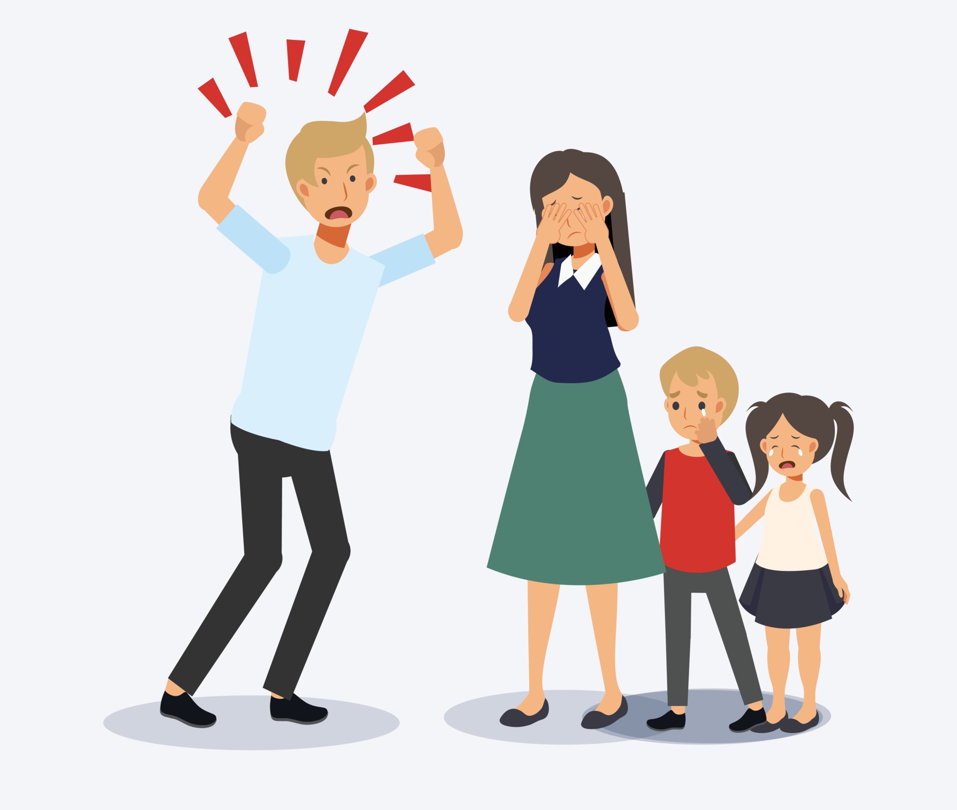Family conflict. Angry, unhappy people.violence 3418722 Vector Art at