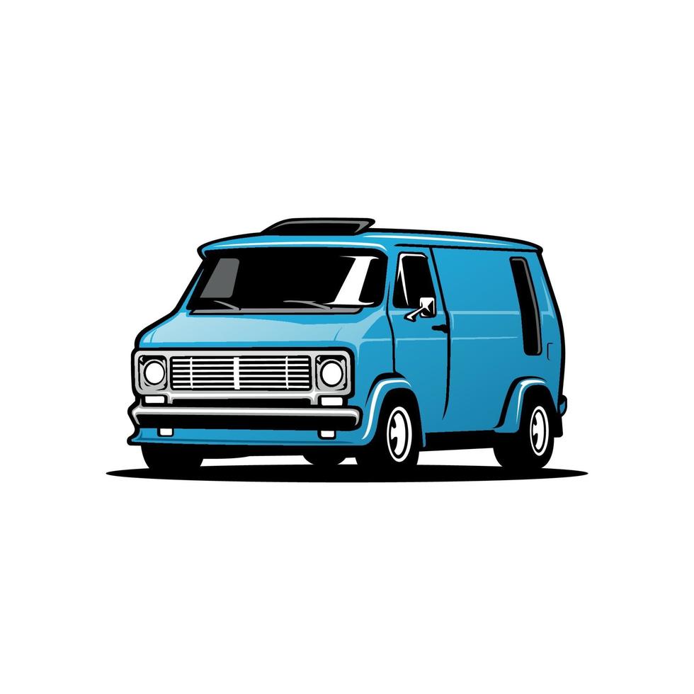 retro camper van isolated vector