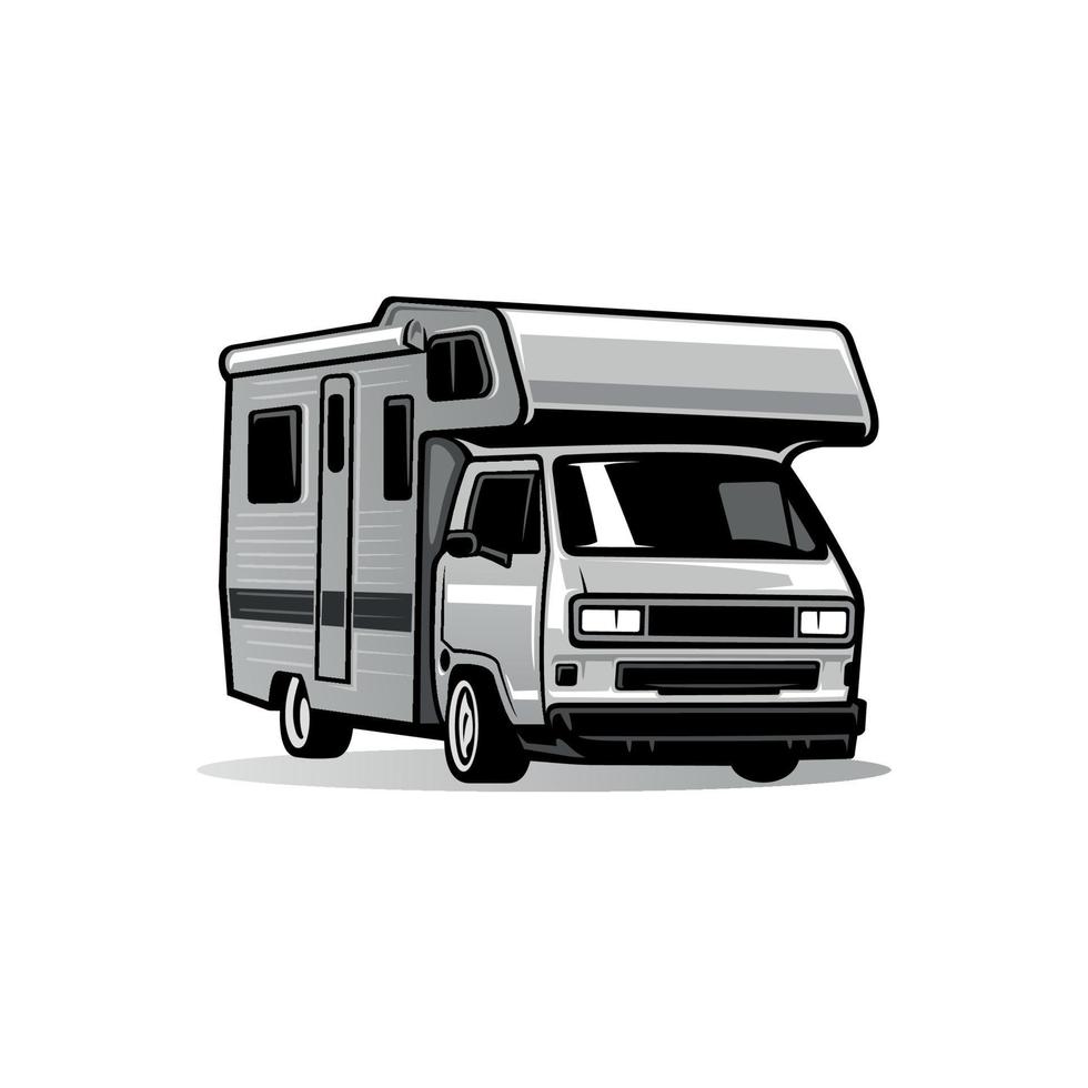 Ilustración aislada de vector de autocaravana