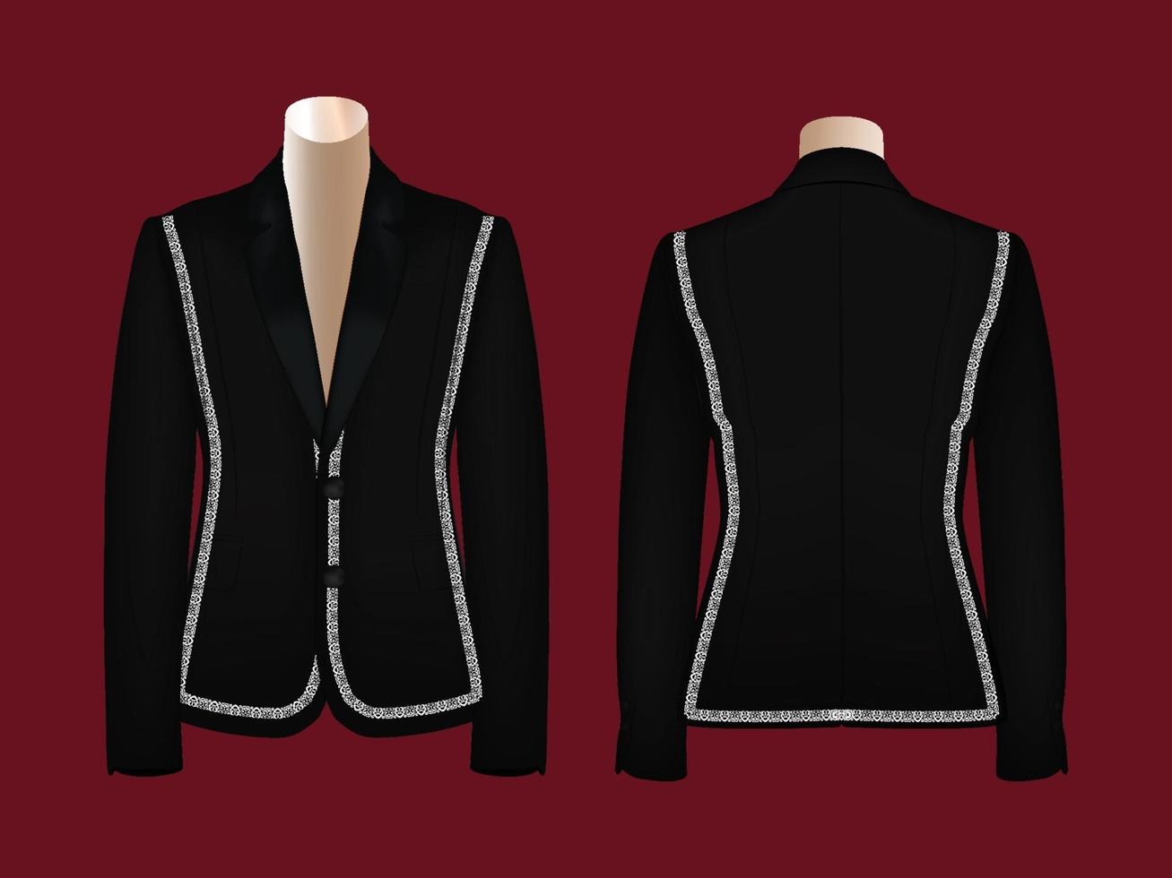 Vector Decorative Blazer Design