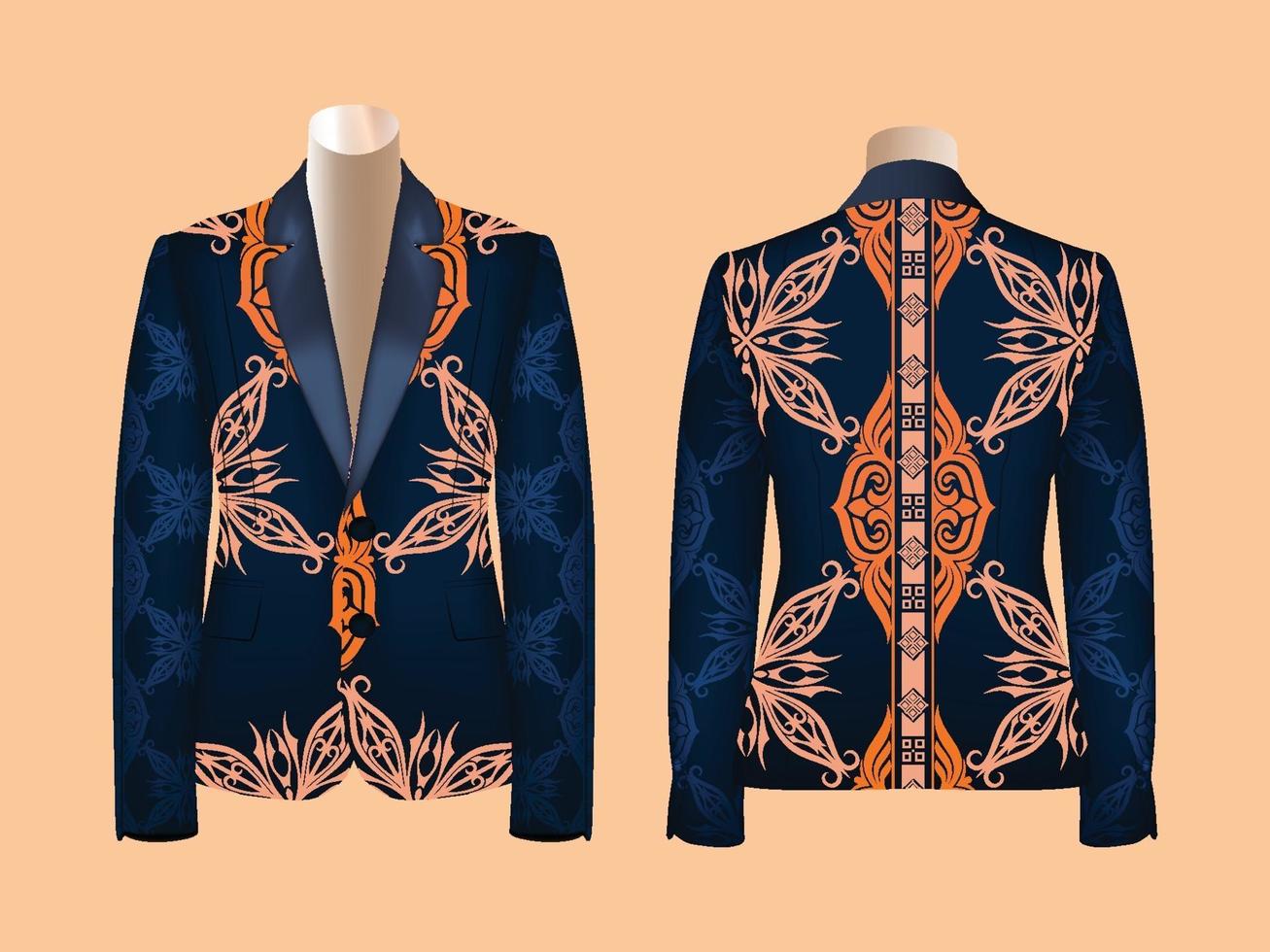 Vector Decorative Blazer Design