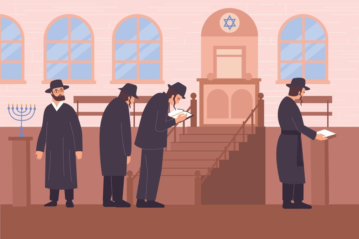Judaism Religion Flat Composition vector